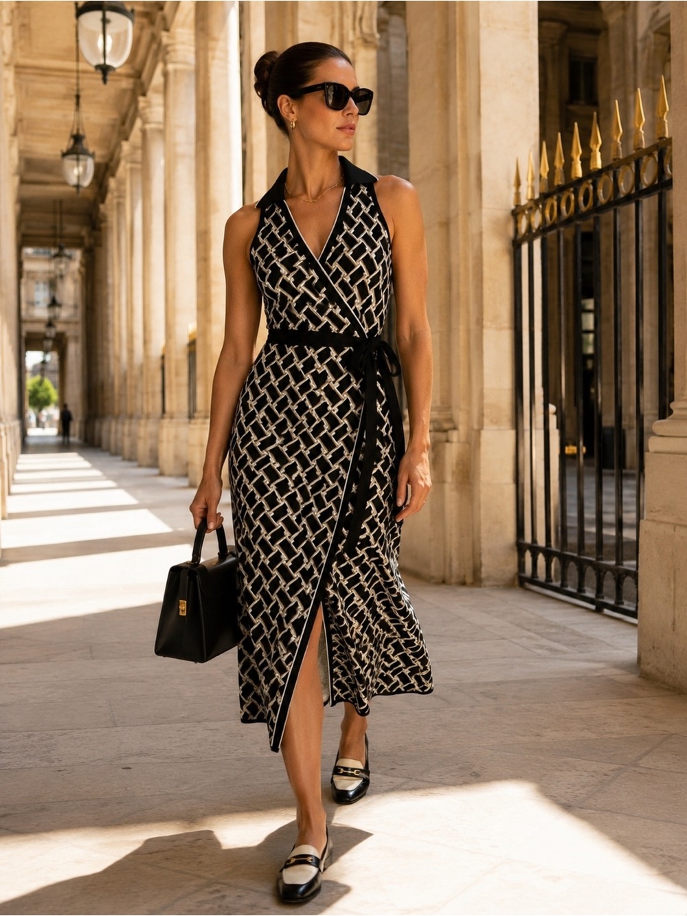 Diane von Furstenberg for Target Vintage Weave Collared Wrap Midi Dress M NWOT - Picture 4 of 16